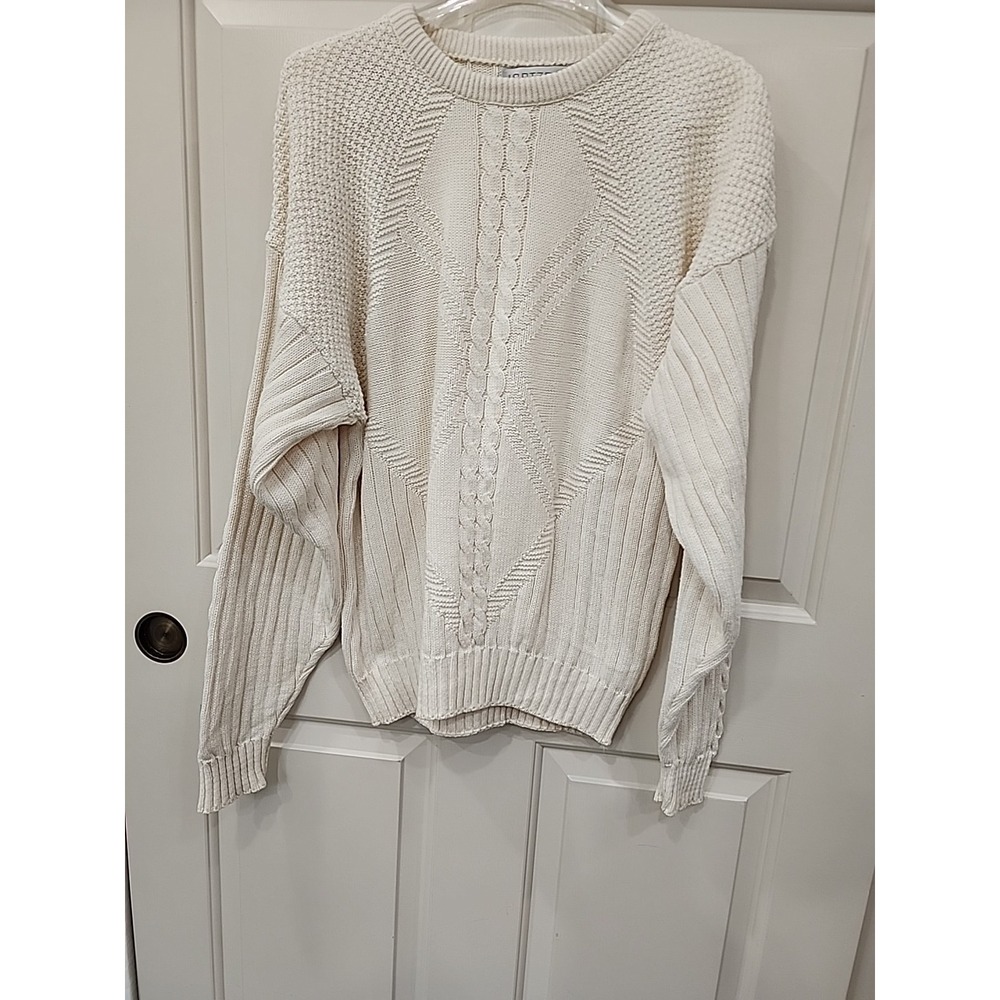 Vintage Cream Fisherman Jantzen Cable Knit Sweater Sportswear - Picture 5 of 6